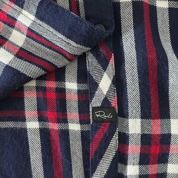 RAILS Hunter Plaid Flannel Shirt in Navy/Red/White - Picture 5 of 9